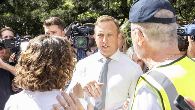 Queensland Premier Steven Miles at Voice for Victims rally. Picture: Richard Walker