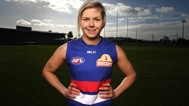 Katie Brennan after being signed as one of the Western Bulldogs’ marquees.