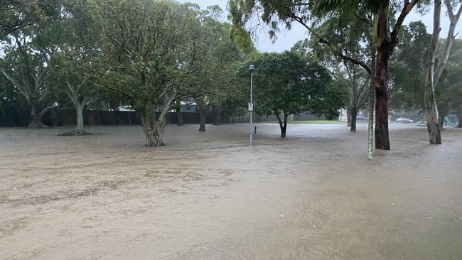 Southport flooding at Keebra Park. Picture: Andrew Potts