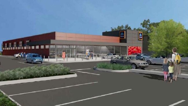 Artist’s impression of the planned Aldi supermarket at Grange Rd, Findon.