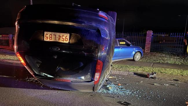 The Ford Focus was bearing plates registered to a Holden Commodore.