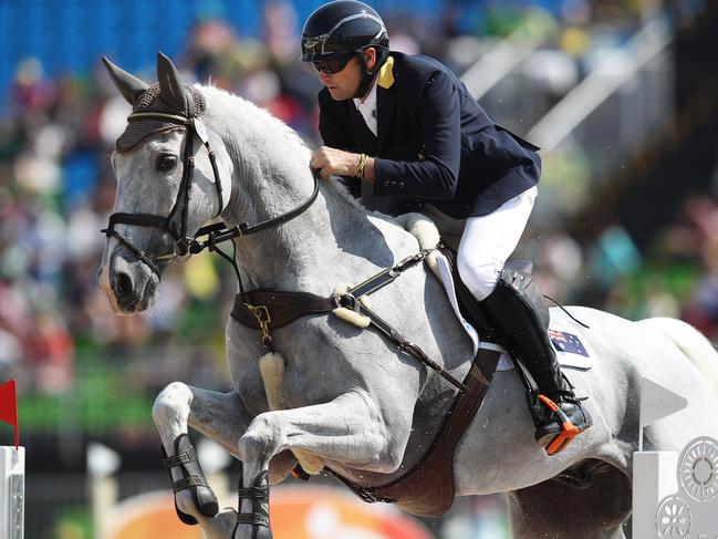 Australia's Stuart Tinney during the Equestrian Team Jumping Final at the Rio 2016 Olympic Games. Australia finished with the bronze medal. Picture. Brett Costello