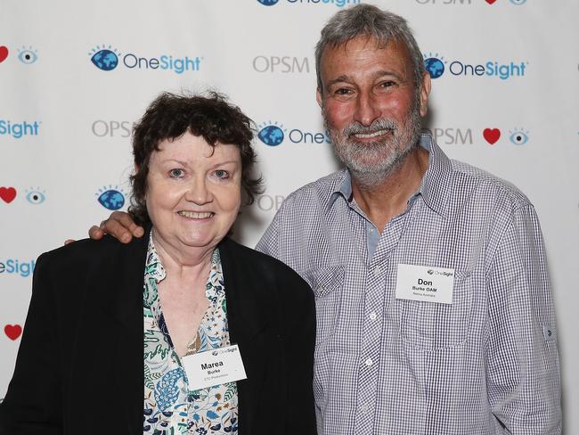 Don Burke with wife Marea in 2014. Picture: Don Arnold