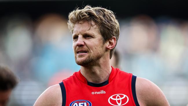 MELBOURNE, AUSTRALIA - JUNE 25: Rory Sloane of the Crows looks dejected after a loss during the 2023 AFL Round 15 match between the Collingwood Magpies and the Adelaide Crows at the Melbourne Cricket Ground on June 25, 2023 in Melbourne, Australia. (Photo by Dylan Burns/AFL Photos via Getty Images)