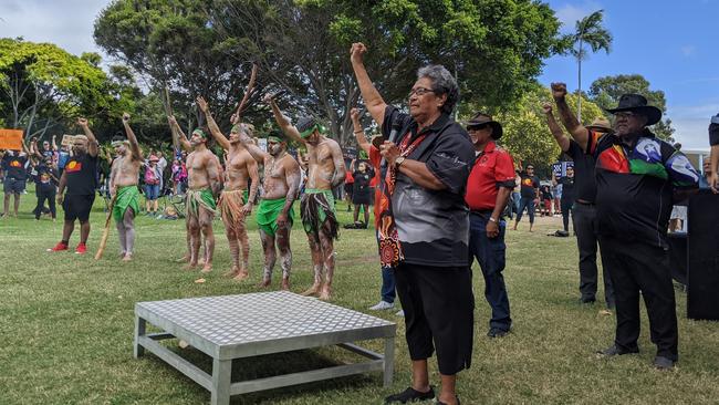 A moving scene from the Black lives Matter tribute in Townsville.