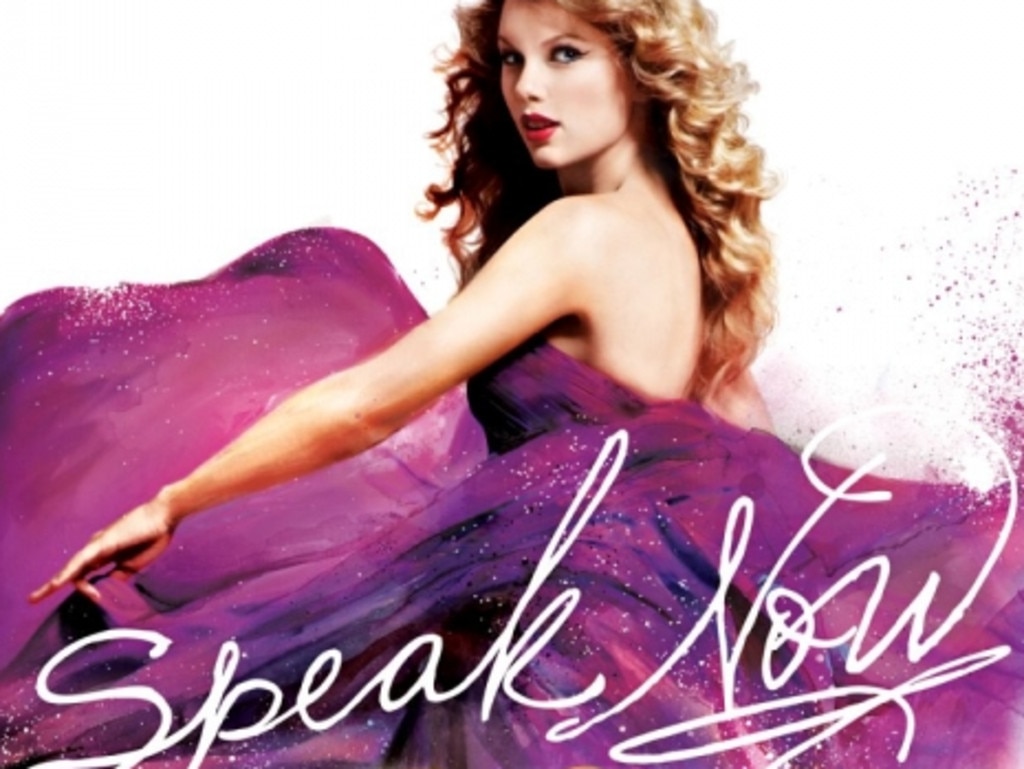 Taylor Swift’s previous cover art for Speak Now.