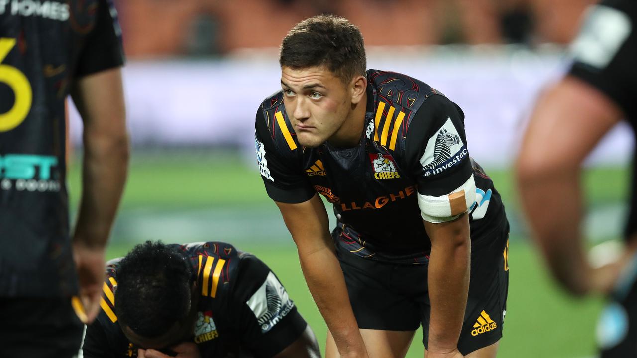 Chiefs rookie Lisati Milo-Harris looks on after the round seven Super Rugby match.