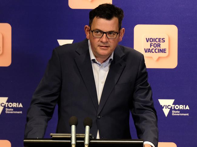 Victorian Premier Daniel Andrews gives a press conference of the latest update on COVID-19 in Melbourne. Picture: NCA NewsWire / Luis Enrique Ascui