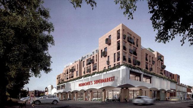 An artist’s render of the Piedimonte's Supermarket development in Fitzroy North.
