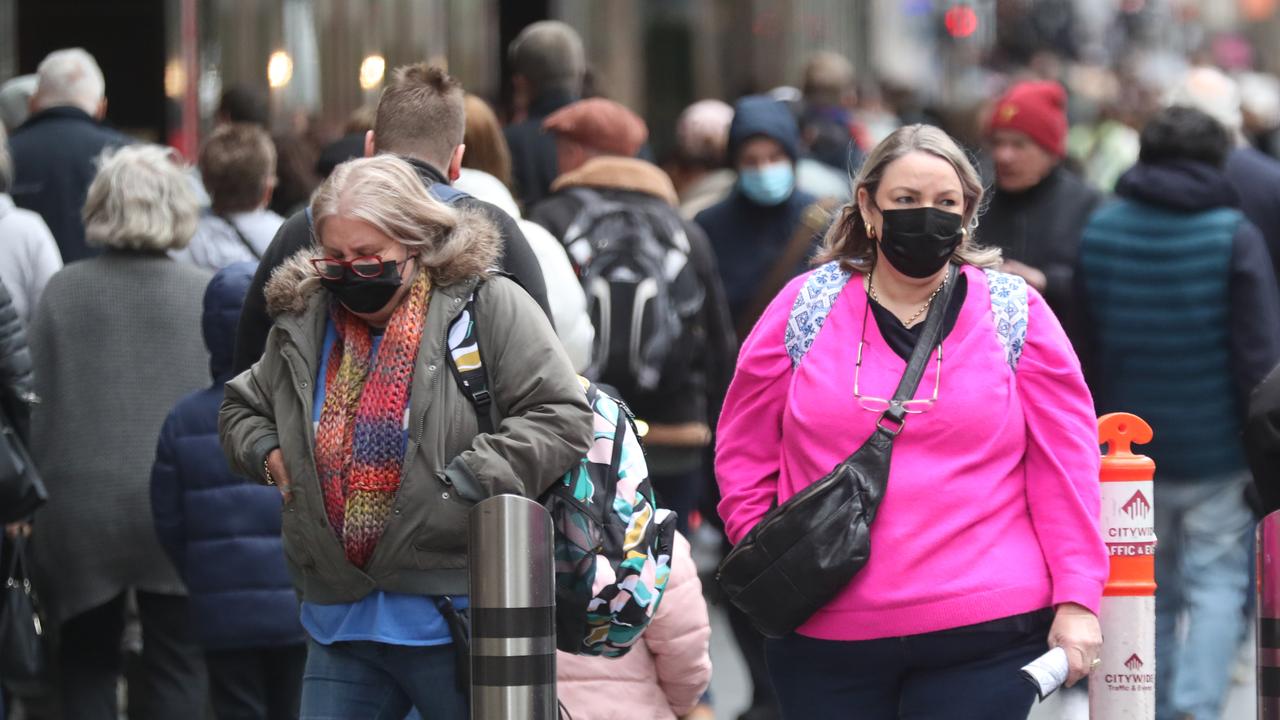 Mask wearing has been strongly encouraged. Picture: NCA NewsWire/David Crosling