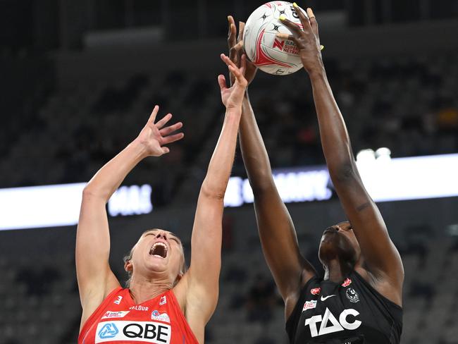 Shimona Nelson had a day out for the Magpies against the Swifts. Picture: Morgan Hancock/Getty Images