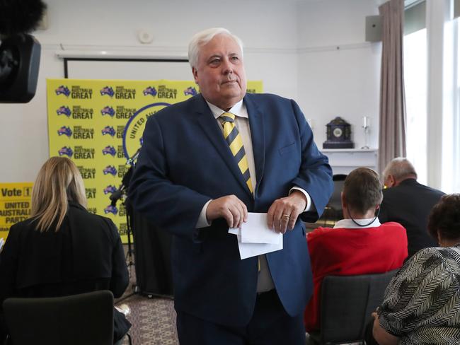 Clive Palmer in Hobart. Picture: NIKKI DAVIS-JONES