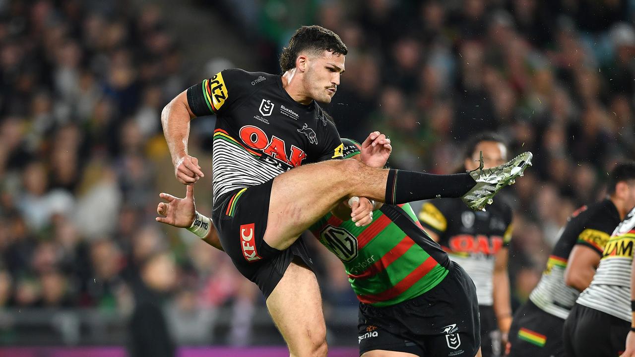 Nathan Cleary’s kicking game will be crucial to Penrith’s quest for back-to-back titles. Picture: NRL Photos