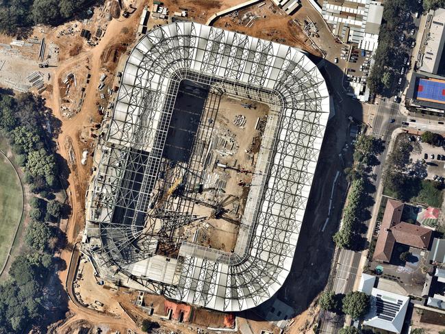 Western Sydney Stadium taking shape in October 2018. Picture: Nearmap