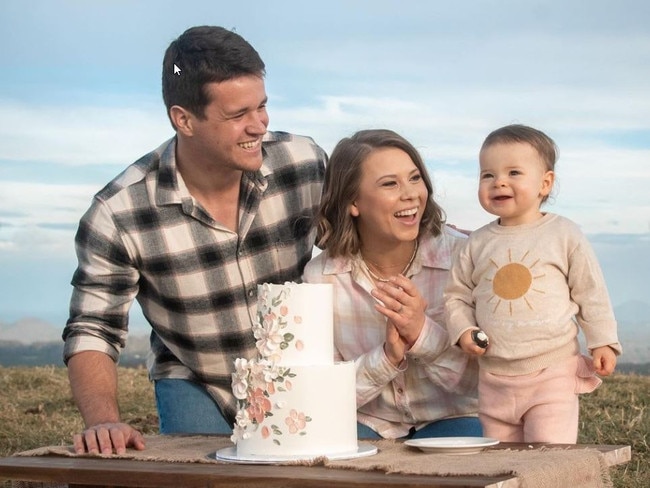 Bindi Irwin's birthday with Chandler Powell and daughter Grace. Picture: Instagram