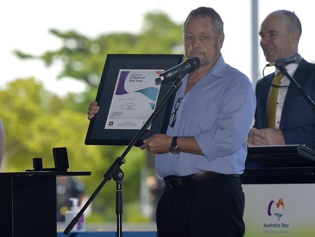 Citizen of the Year, Dave Dudley on Australia Day 2021. Picture: Matt Taylor