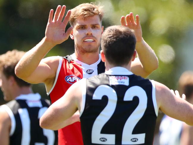 Recruits Mason Wood and Jack Higgins (No. 22) are in line for round one spots at the Saints. Picture: Getty Images