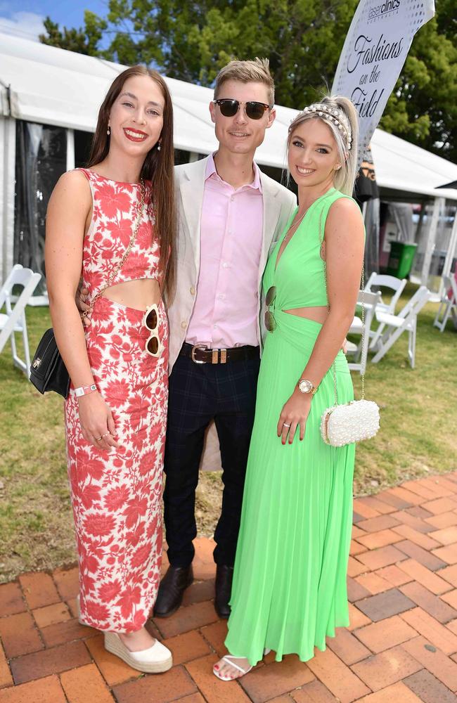 Anna Willcocks, Declan and Jordyn Nicholls at Weetwood race day, Clifford Park. Picture: Patrick Woods.