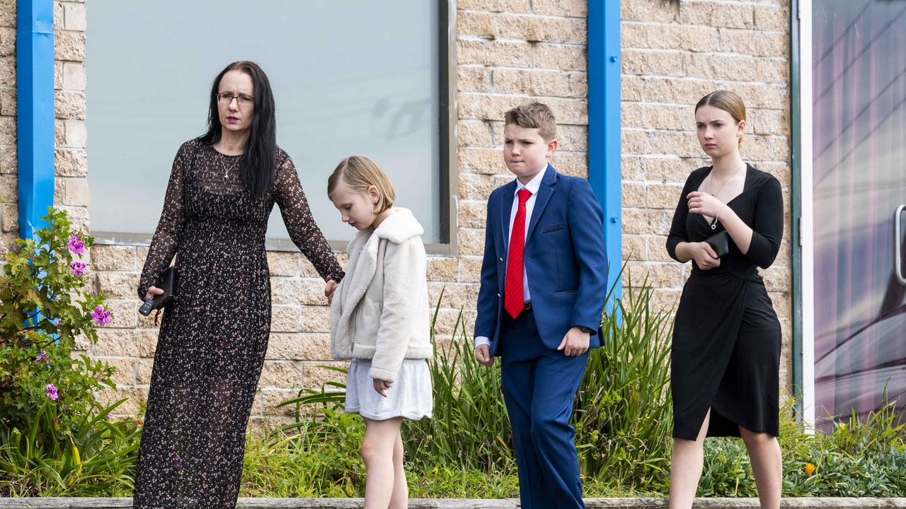 Mourners make their way into HisHouse Church. Picture: NCA NewsWire / Monique Harmer