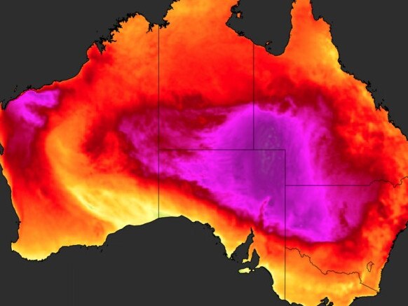 Huge parts of Australia are forecast to swelter in a heatwave. Picture: Weatherzone.