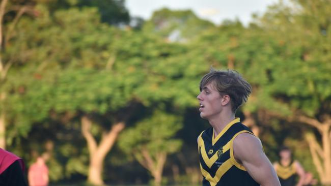 AIC First XVIII AFL footy game between Marist College Ashgrove and St Laurenceâ&#128;&#153;s College. Friday March 3. Picture, Nick Tucker.