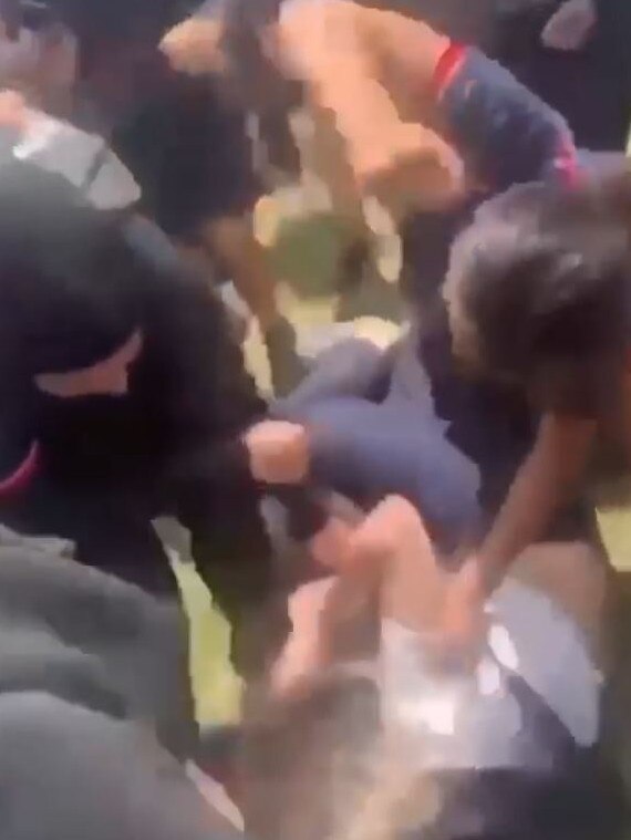 The teenager was punched and kicked as she lay on the ground. Picture: Facebook