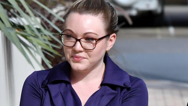 Thunder River Rapids ride operator Courtney Williams is ‘highly distressed’ after giving evidence (AAP Image/Darren England)