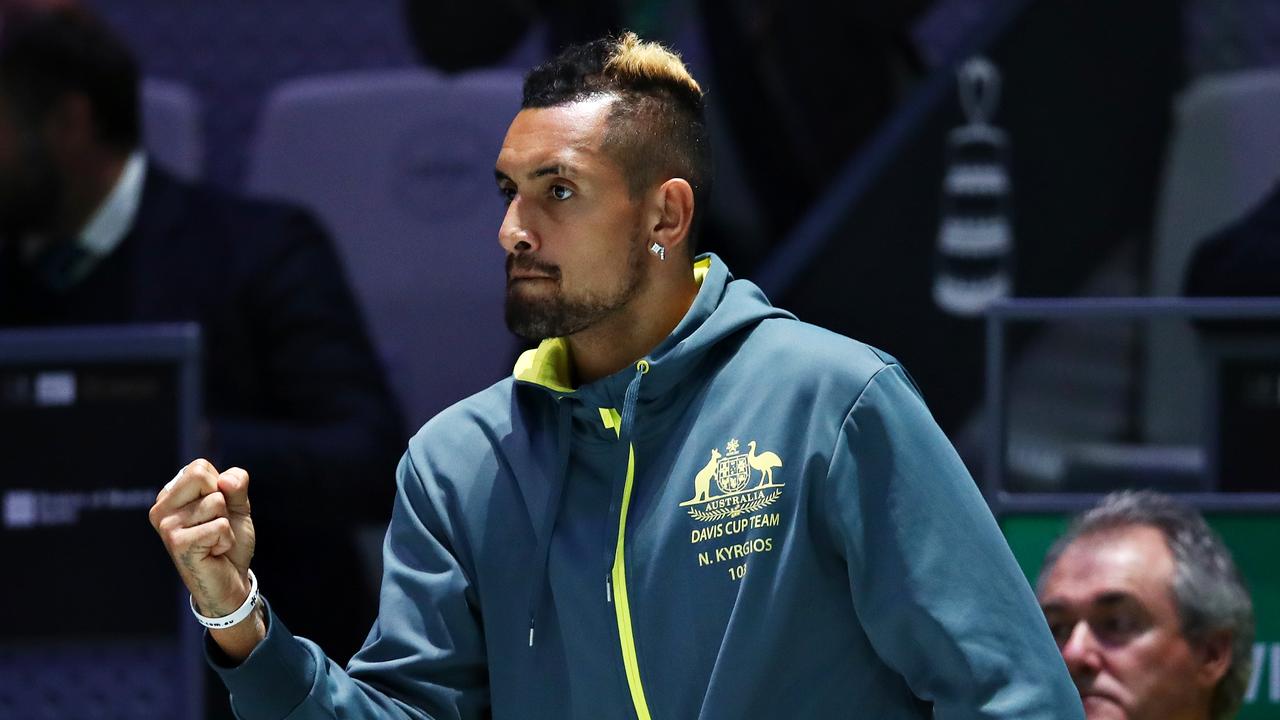 Nick Kyrgios is ‘absolutely’ in Australia’s best Davis Cup squad, according to team captain Lleyton Hewitt. Picture: Clive Brunskill