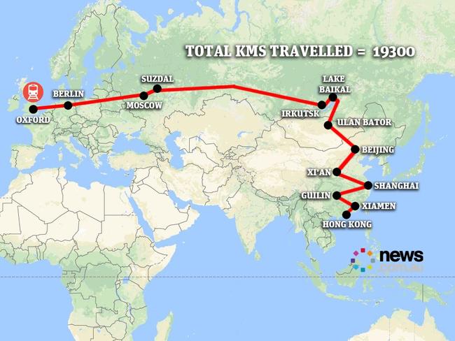 Phil and Emma Whiting travelled by public transport from the UK to Hong Kong.