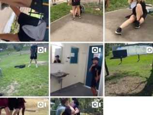 The videos displayed on an Instagram account promoting school yard fights.