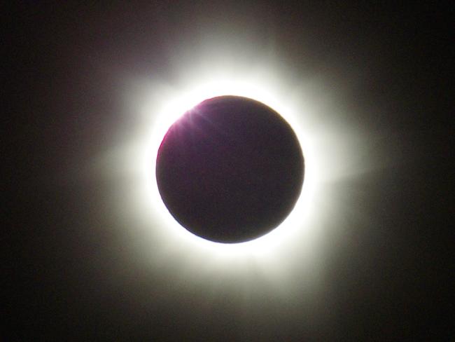 A total solar eclipse. This is the kind of view that will be obtained from Exmouth, Western Australia, in April. Picture: Martin George