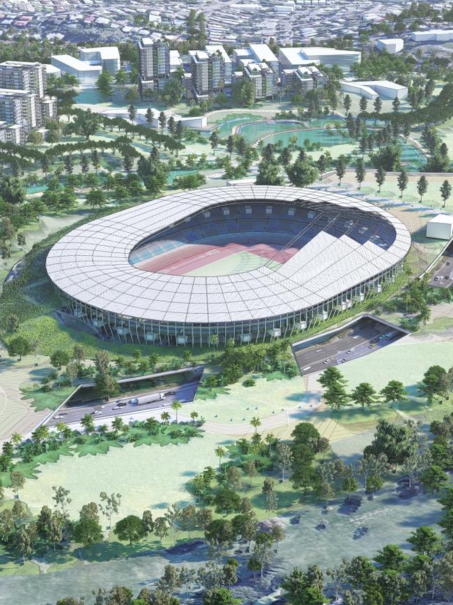 A vision of a flagship Olympics stadium at Victoria Park.