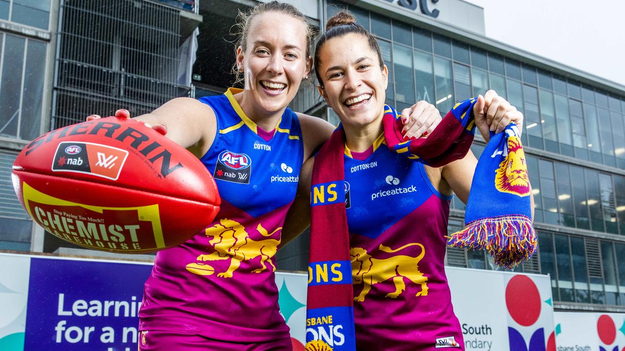 Brisbane Lions AFLW players Lauren Arnell and Ally Anderson are both teachers. Lauren is a teacher at Brisbane South State Secondary College and Ally at Kedron State High School, Tuesday, April 6, 2021 - Picture: Richard Walker