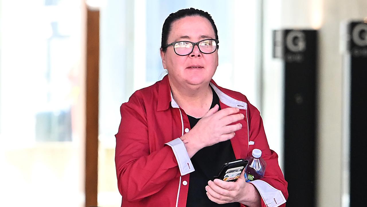 Angela McKinnon on a charge of fraud by an employee in excess of $100,000 and uttering forged documents leaves Brisbane Supreme court. Picture: NCA NewsWIRE / John Gass