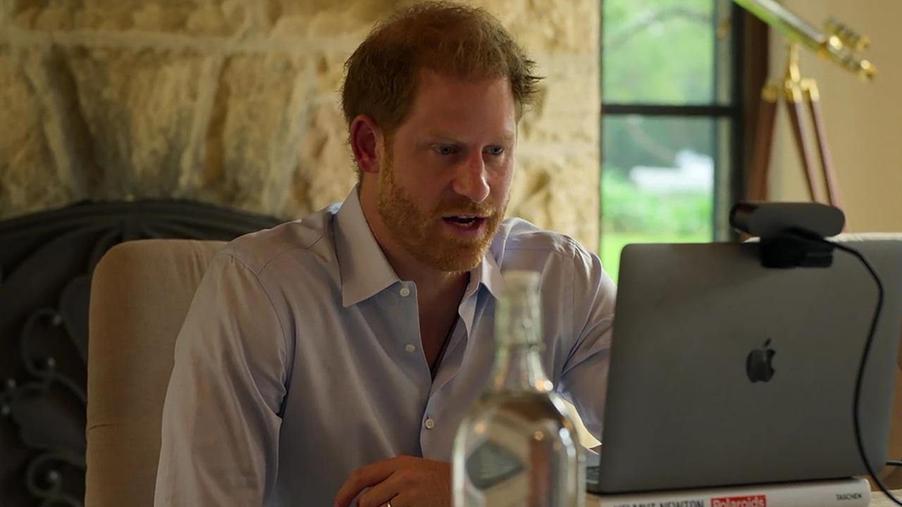 Prince Harry conveniently forgets his past in Heart of Invictus. Picture: Netflix