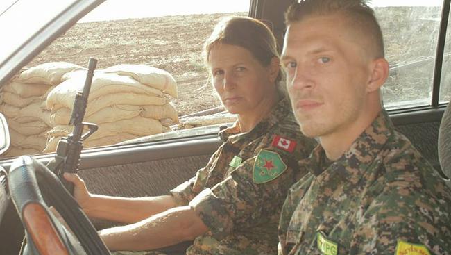 Hanna Bohman with fellow soldier Jesper Soder. Picture: Facebook.