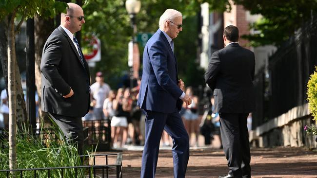 US President Joe Biden on the way to church in Washington at the weekend. Pictuer: AFP