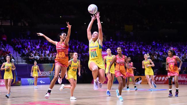 Australia’s Kelsey Browne in action against Sri Lanka at M&S Bank Arena in Liverpool. Picture: Getty Images