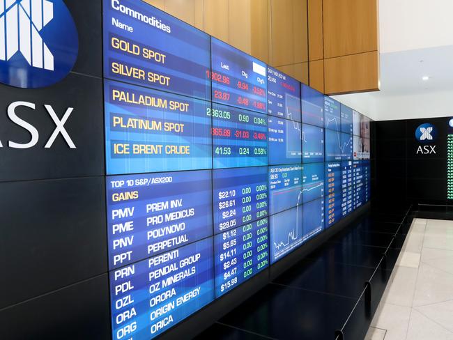 SYDNEY, AUSTRALIA - NewsWire Photos OCTOBER 7, 2020: The Screens at the Australian Stock exchange, Sydney.Picture: NCA NewsWire / Damian Shaw