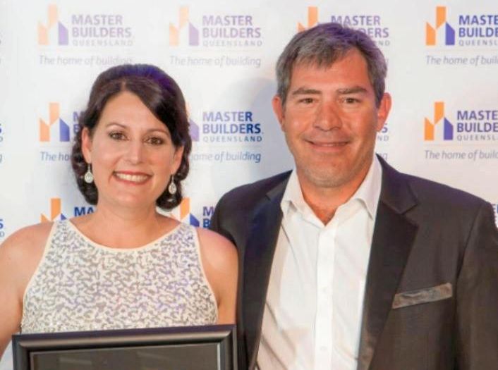 Amanda Day and her husband Matthew Day at the 2017 Master Builders awards. Picture: Shayla Bulloch