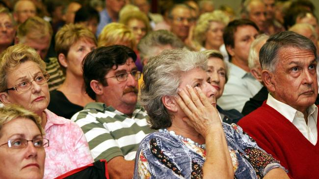 Mayor Ron Clarke and other residents opposed to the project.