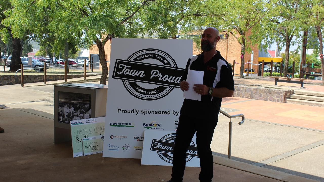 South Burnett Times General Manager Daniel Pelcl at the cheque presentation for Town Proud 2019.