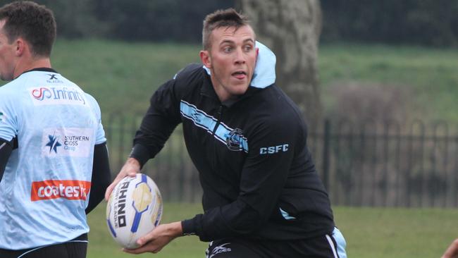 Kurt Capewell training with the Cronulla Sharks in the UK.