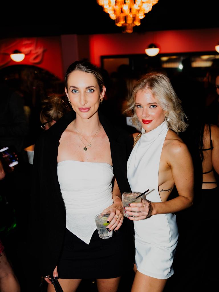 Meg Somes and Kiana Rose at The Beverly new management soft launch. Picture: Jaden Dickey