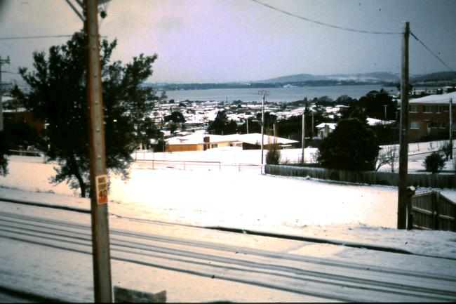 A reader’s picture of snow in the city in 1986. Picture: CRAIG HARRIS