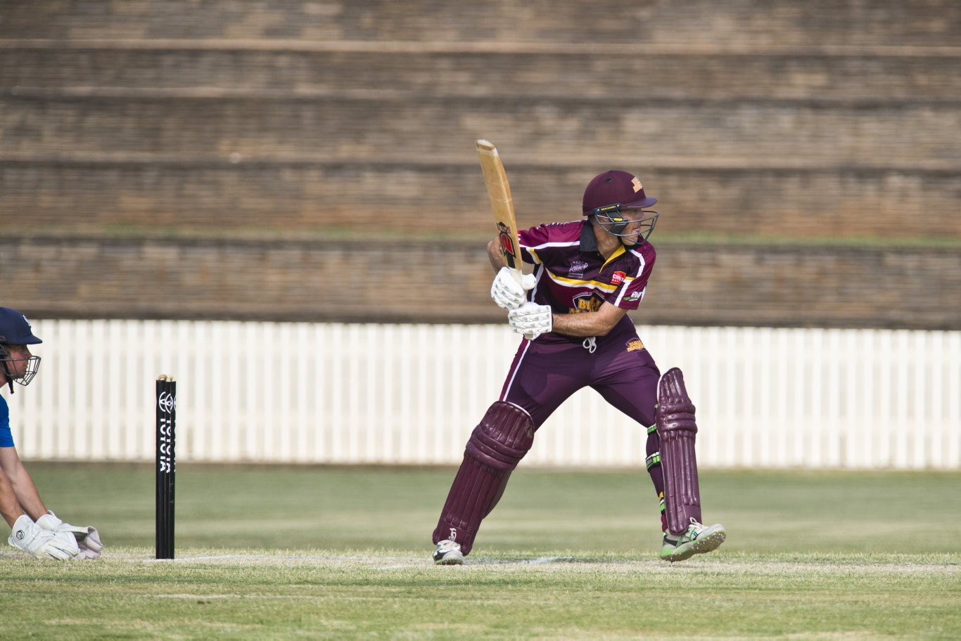 Brain May bats for Bulls Masters against Australian Country XI in Australian Country Cricket Championships exhibition match at Heritage Oval, Sunday, January 5, 2020. Picture: Kevin Farmer