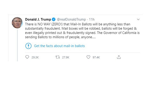 Twitter has added fact checking to some of President Trump's tweet.