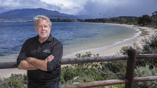 Best beaches – Brad Farmer at Bellerive Beach. Picture: Caroline Tan