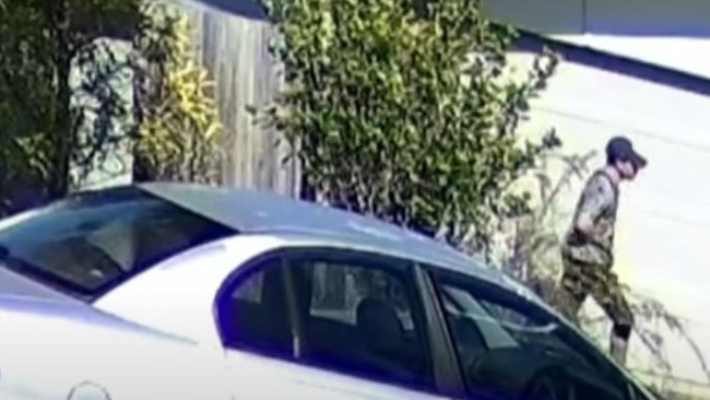 A man is seen in CCTV footage outside the home. Photo: 7News