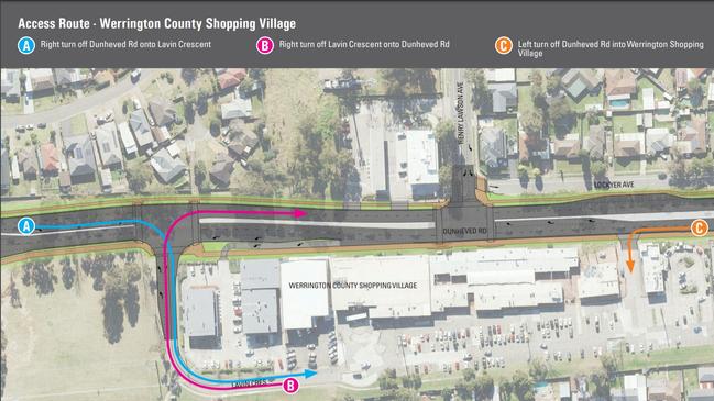 Werrington County Shopping Village upgraded access route.